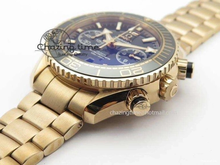 0601 Premium Seamaster Professional Chrono RG Black Ceramic Black Dial On RG Bracelet A 8212